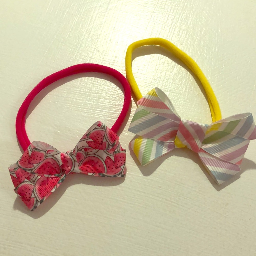 Set of 2 homemade baby headband bows